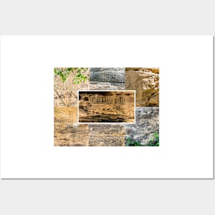 Autograph Rock Santa Fe Trail Oklahoma Collage Posters and Art